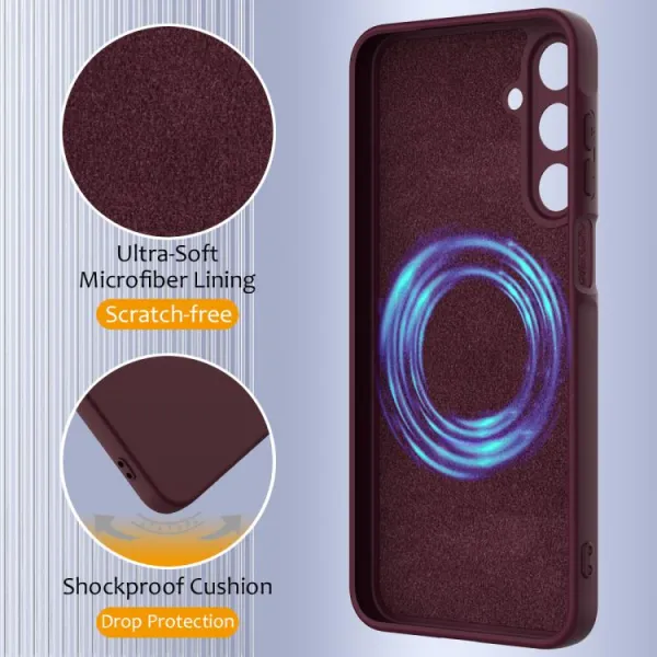 RUBBER MAGSAFE Silikónový kryt pre Samsung Galaxy A17 / A17 5G PLUM COLOR