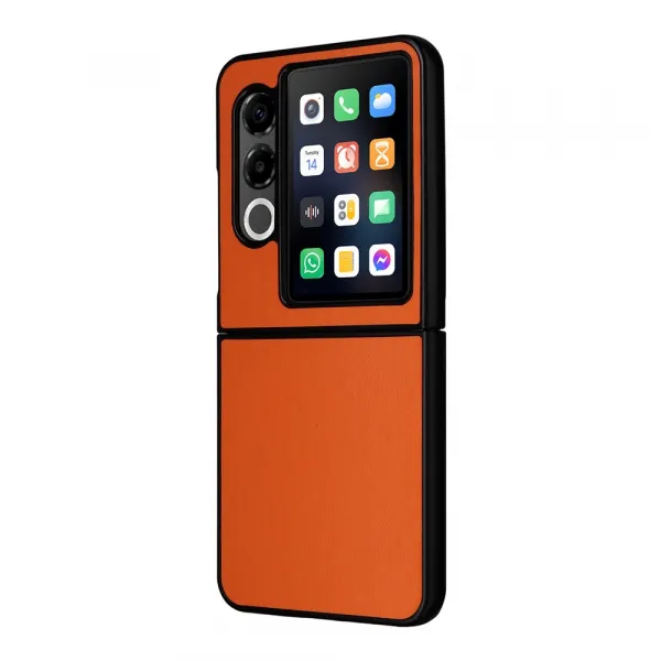 LEATHER Ochranný kryt pre ZTE Nubia Flip 2 5G oranžový