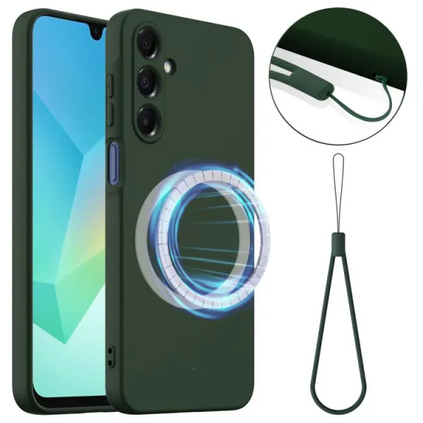 RUBBER MAGSAFE Silikónový kryt pre Samsung Galaxy A17 / A17 5G DARK GREEN