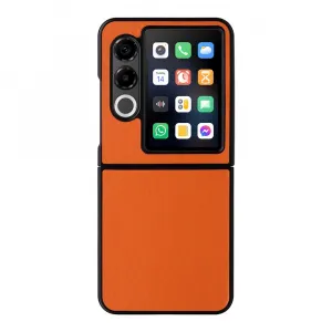 LEATHER Ochranný kryt pre ZTE Nubia Flip 2 5G oranžový