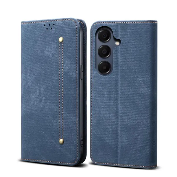 DENIM Peňaženkový kryt pre Samsung Galaxy A17 / A17 5G modrý