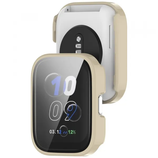 PC FULL COVER Plastový kryt so sklom pre Amazfit Bip 5 Unity IVORY