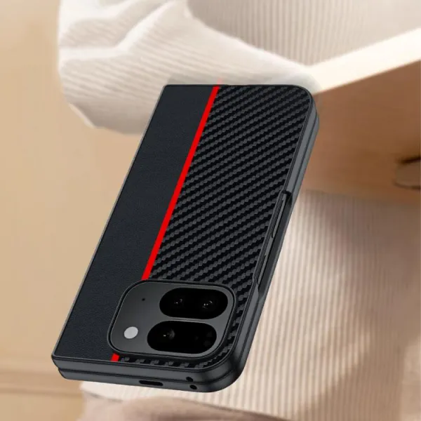 CARBON Ochranný obal pre Google Pixel 10 Pro Fold BLACK-RED
