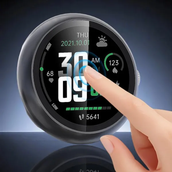 PC FULL COVER Plastový kryt so sklom pre Google Pixel Watch 4 45mm modrý