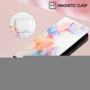 ART MARBLE Peňaženkový kryt pre ZTE Blade A35 WHITE ORANGE