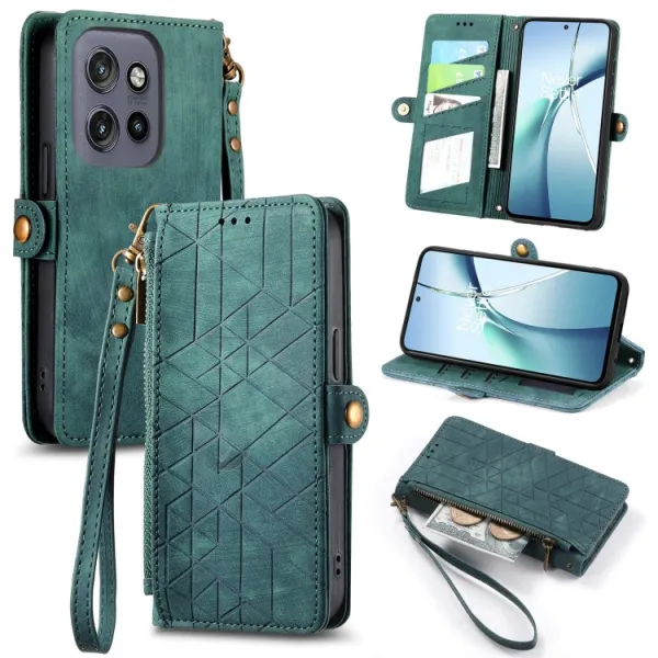 GEOM Peňaženkové puzdro pre Motorola Edge 60 Neo / 50 Neo / ThinkPhone 25 zelené