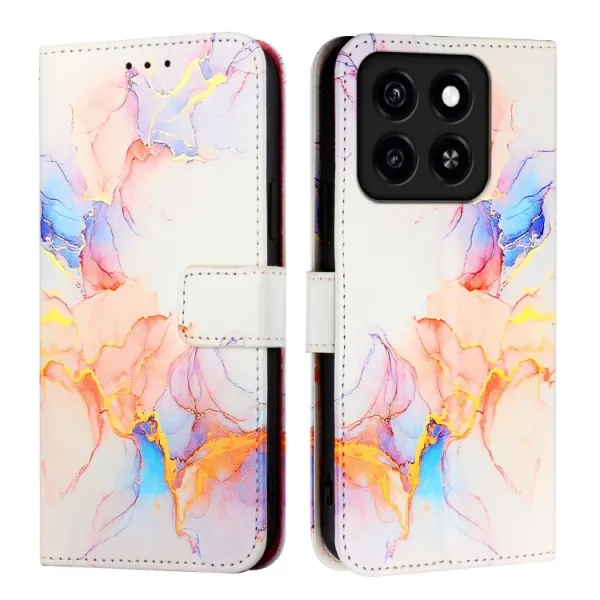 ART MARBLE Peňaženkový kryt pre ZTE Blade A35 WHITE ORANGE