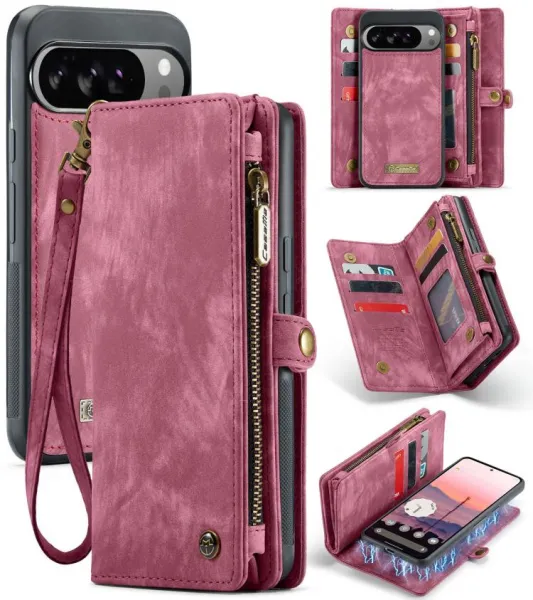 WALLET Ochranný kryt s peňaženkou 2v1 pre Google Pixel 10 Pro XL červený