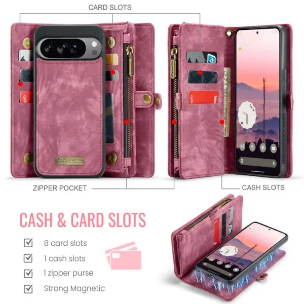 WALLET Ochranný kryt s peňaženkou 2v1 pre Google Pixel 10 Pro XL červený