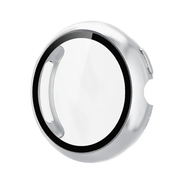 PC FULL COVER Plastový kryt so sklom pre Google Pixel Watch 4 45mm strieborný