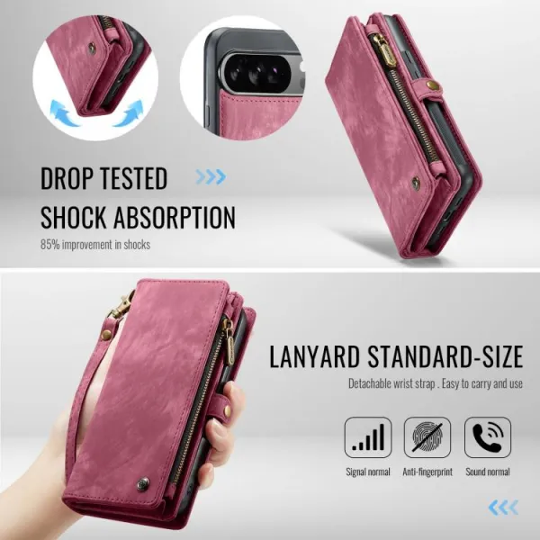 WALLET Ochranný kryt s peňaženkou 2v1 pre Google Pixel 10 Pro XL červený