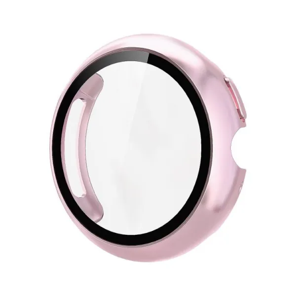 PC FULL COVER Plastový kryt so sklom pre Google Pixel Watch 4 41mm metalický ružový