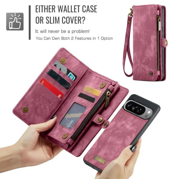 WALLET Ochranný kryt s peňaženkou 2v1 pre Google Pixel 10 Pro XL červený