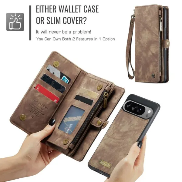 WALLET Ochranný kryt s peňaženkou 2v1 pre Google Pixel 10 Pro XL hnedý