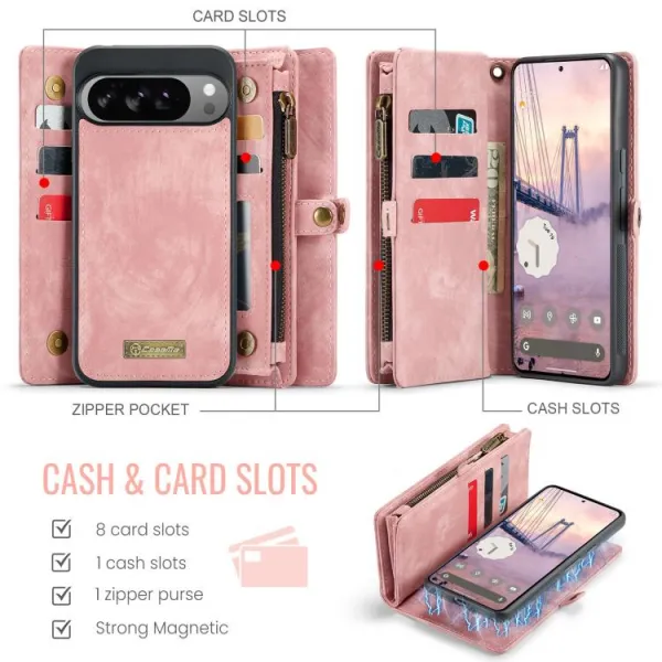 WALLET Ochranný kryt s peňaženkou 2v1 pre Google Pixel 10 Pro XL ružový