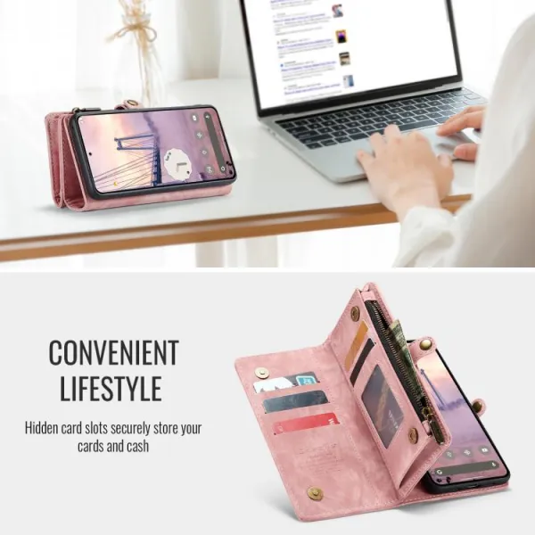 WALLET Ochranný kryt s peňaženkou 2v1 pre Google Pixel 10 / Google Pixel 10 Pro ružový