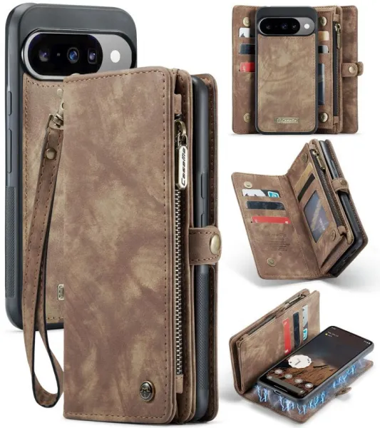 WALLET Ochranný kryt s peňaženkou 2v1 pre Google Pixel 10 / Google Pixel 10 Pro hnedý