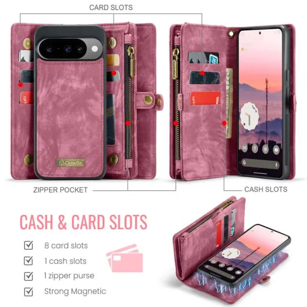 WALLET Ochranný kryt s peňaženkou 2v1 pre Google Pixel 10 / Google Pixel 10 Pro červený