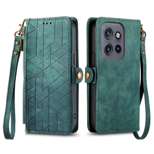GEOM Peňaženkové puzdro pre Motorola Edge 60 Neo / 50 Neo / ThinkPhone 25 zelené