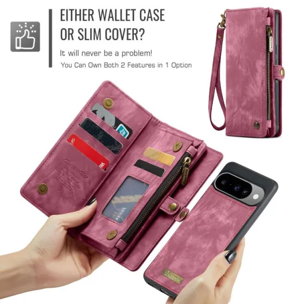 WALLET Ochranný kryt s peňaženkou 2v1 pre Google Pixel 10 / Google Pixel 10 Pro červený