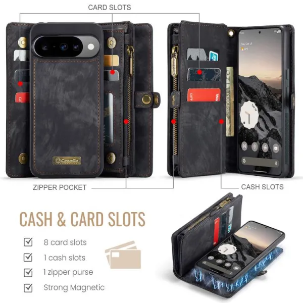 WALLET Ochranný kryt s peňaženkou 2v1 pre Google Pixel 10 / Google Pixel 10 Pro čierny