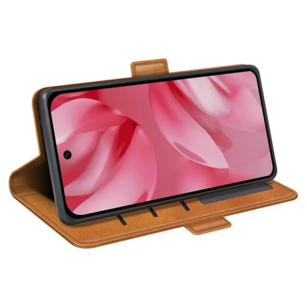 SIDE Peňaženkové puzdro pre Google Pixel 10 / Google Pixel 10 Pro svetlohnedé