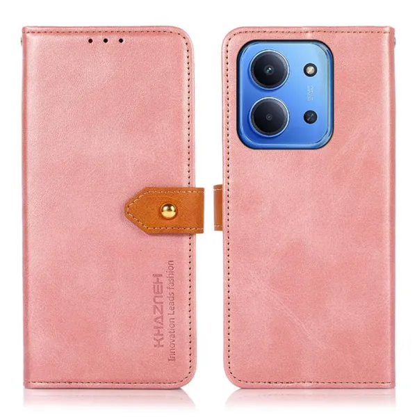 KHAZNEH DUAL-COLOR Peňaženkový kryt pre Xiaomi Redmi 15C / Redmi 15C 5G ružový