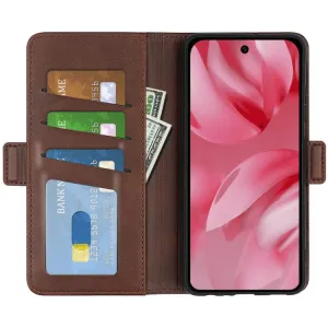 SIDE Peňaženkové puzdro pre Google Pixel 10 / Google Pixel 10 Pro tmavohnedé