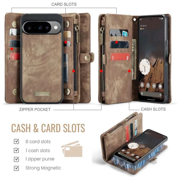 WALLET Ochranný kryt s peňaženkou 2v1 pre Google Pixel 10 / Google Pixel 10 Pro hnedý