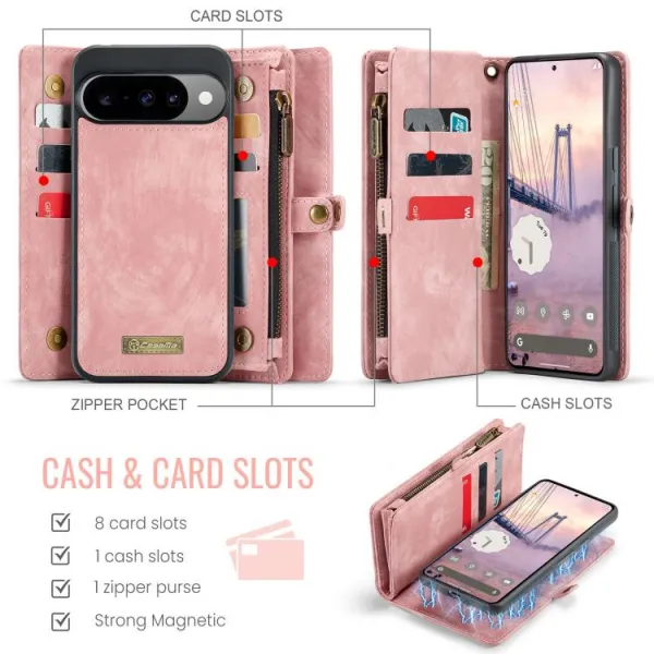 WALLET Ochranný kryt s peňaženkou 2v1 pre Google Pixel 10 / Google Pixel 10 Pro ružový
