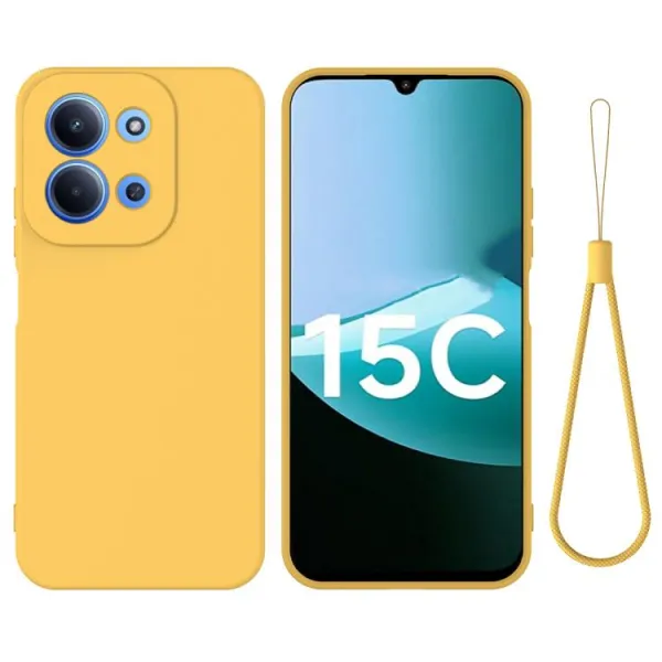 RUBBER Ochranný kryt pre Xiaomi Redmi 15C / Redmi 15C 5G žltý