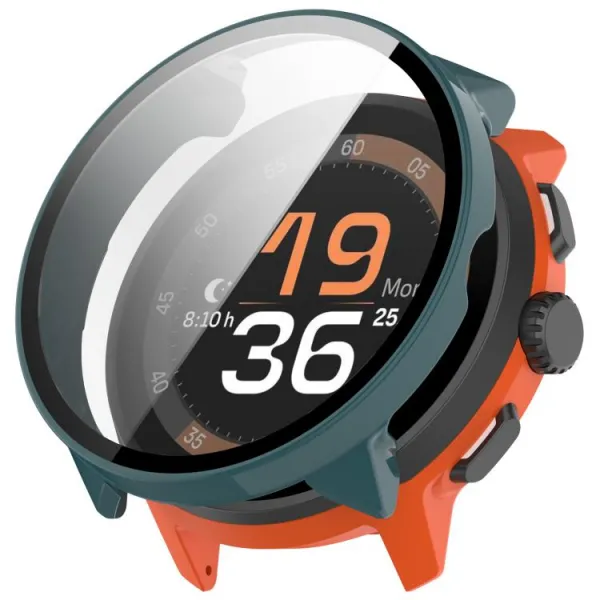 PC FULL COVER Plastový kryt so sklom pre Suunto Run zelený