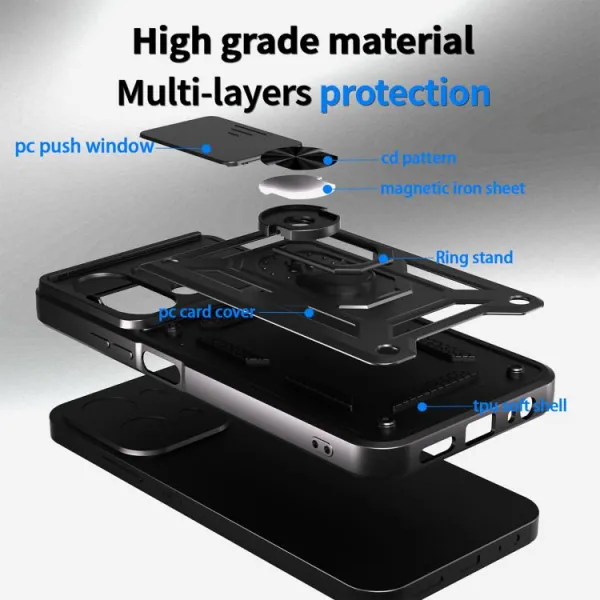 RING CAMERA Kryt s držiakom pre Xiaomi Redmi 15C / Redmi 15C 5G modrý