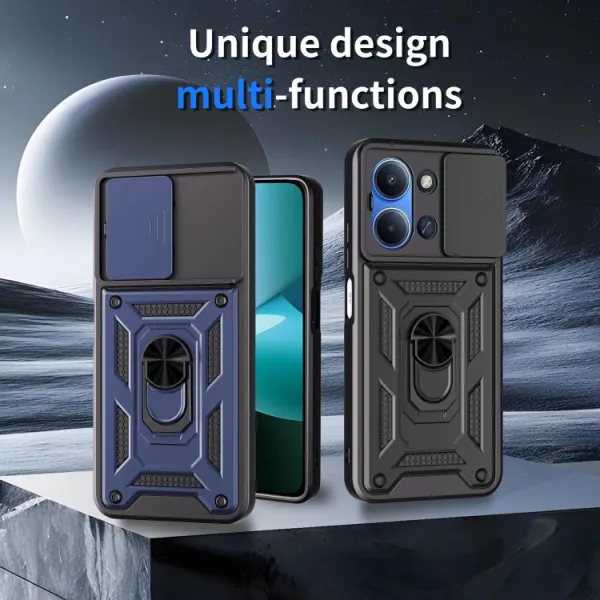 RING CAMERA Kryt s držiakom pre Xiaomi Redmi 15C / Redmi 15C 5G modrý