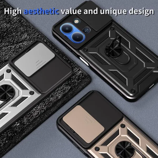 RING CAMERA Kryt s držiakom pre Xiaomi Redmi 15C / Redmi 15C 5G modrý