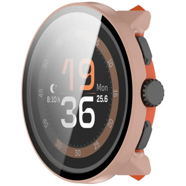 PC FULL COVER Plastový kryt so sklom pre Suunto Run ružový