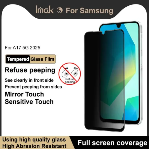 IMAK 3D PRIVACY Tvrdené ochranné sklo pre Samsung Galaxy A17 / A17 5G