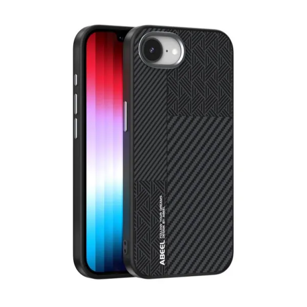 ABEEL RELIEF Ochranný obal pre Apple iPhone 16e / iPhone 17e CARBON BLACK