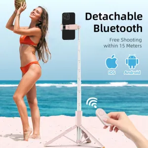 Tech-Protect L09S Bluetooth Selfie tyč so statívom, ružová