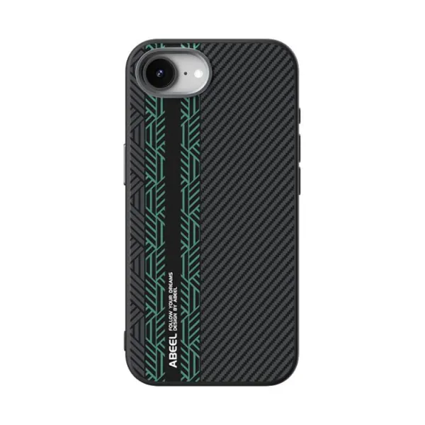 ABEEL RELIEF Ochranný obal pre Apple iPhone 16e / iPhone 17e BLACK-GREEN