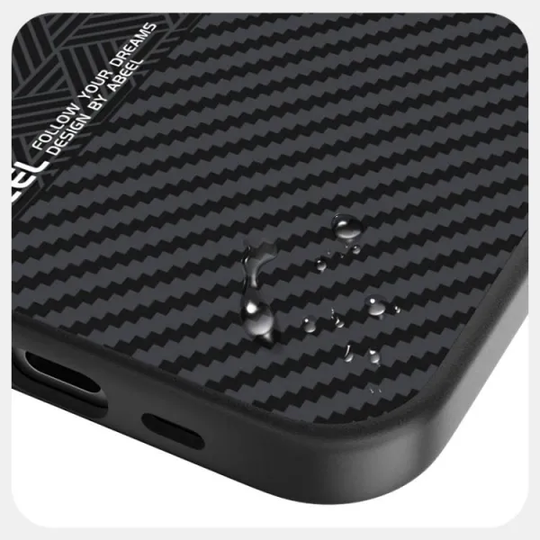ABEEL RELIEF Ochranný obal pre Apple iPhone 16e / iPhone 17e CARBON BLACK