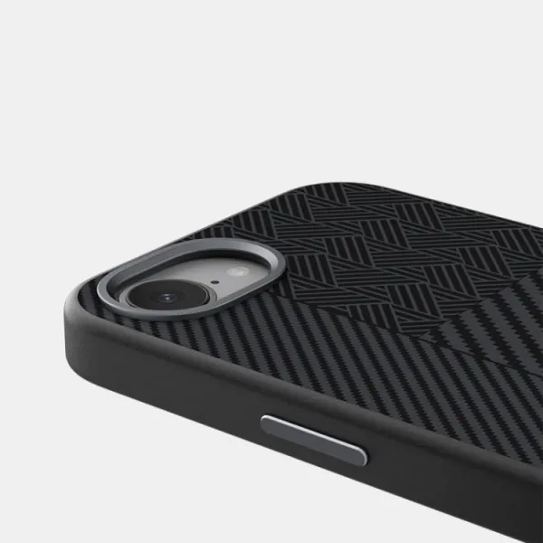 ABEEL RELIEF Ochranný obal pre Apple iPhone 16e / iPhone 17e CARBON BLACK