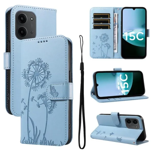 ART DANDELION Peňaženkové puzdro pre Xiaomi Redmi 15C / Redmi 15C 5G modré