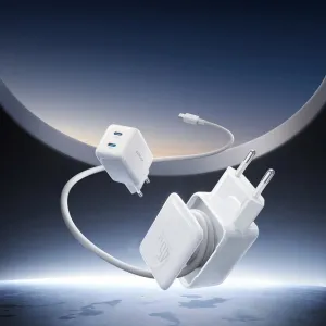 JOYROOM JR-TCL05 45W GaN Sieťová nabíjačka s káblom USB-C biela