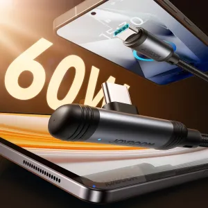 JOYROOM S-A56 EnjoyX 90° Kábel USB-C / USB-C 60W 1.2m čierny