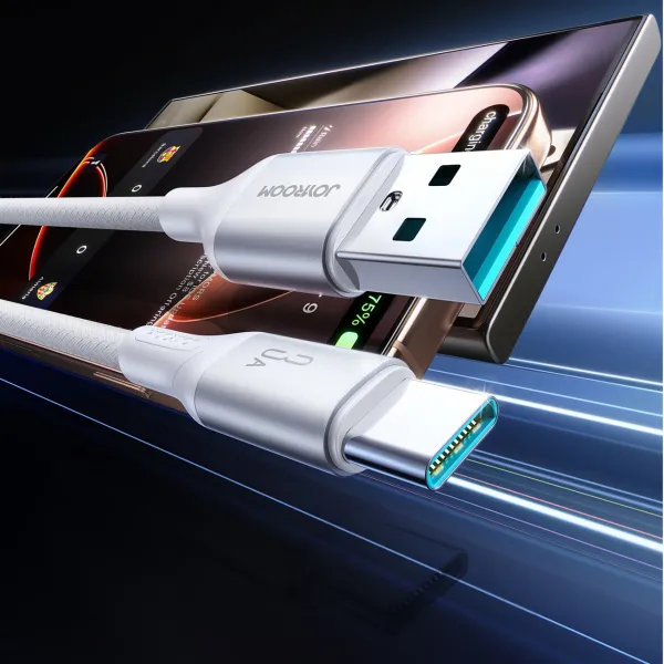 JOYROOM S-A28 FLASH 3A Kábel USB-A / USB-C biely