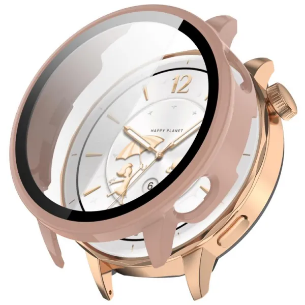 PC FULL COVER Plastový kryt so sklom pre OnePlus Watch 3 43mm ružový