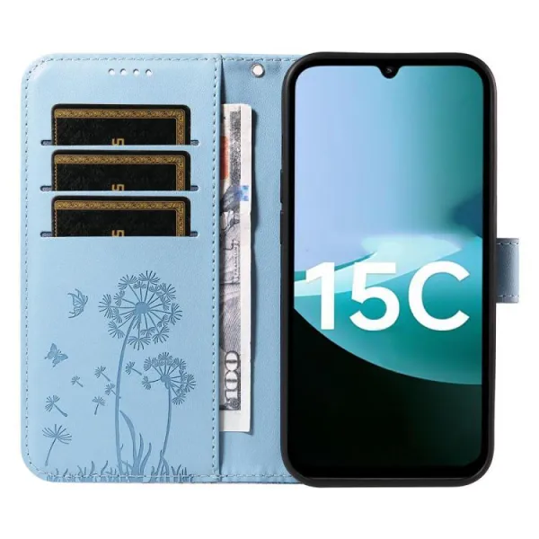 ART DANDELION Peňaženkové puzdro pre Xiaomi Redmi 15C / Redmi 15C 5G modré
