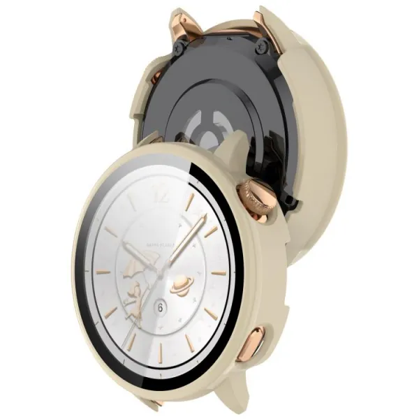 PC FULL COVER Plastový kryt so sklom pre OnePlus Watch 3 43mm IVORY WHITE