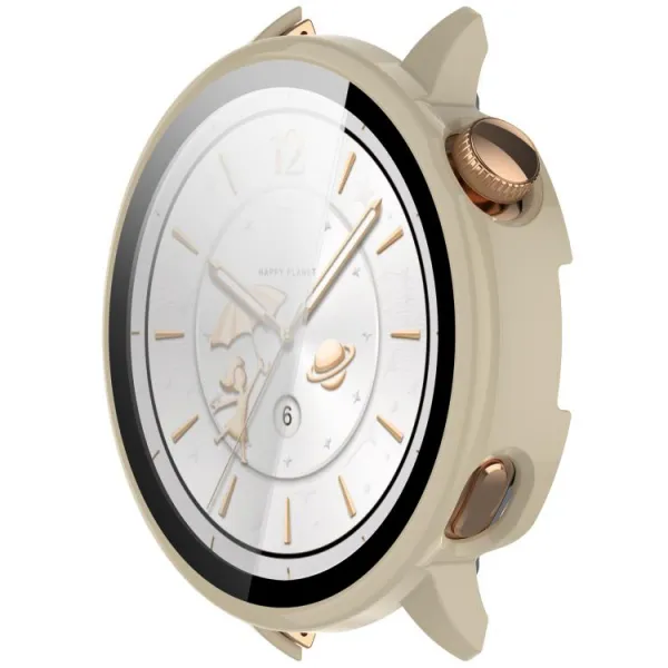PC FULL COVER Plastový kryt so sklom pre OnePlus Watch 3 43mm IVORY WHITE
